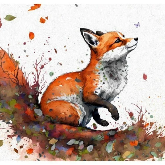 16x20 Fox Watercolor‎ Oil Painting Art Poster Print - Picture 2 of 6